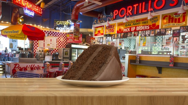 Chocolate Cake_Slice Tasting Chicago Wieners at Portillo's Tampa Florida