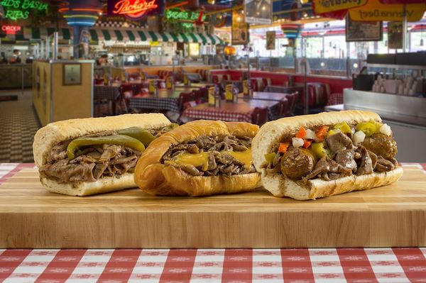 Tasting Chicago Wieners at Portillo's Tampa Florida