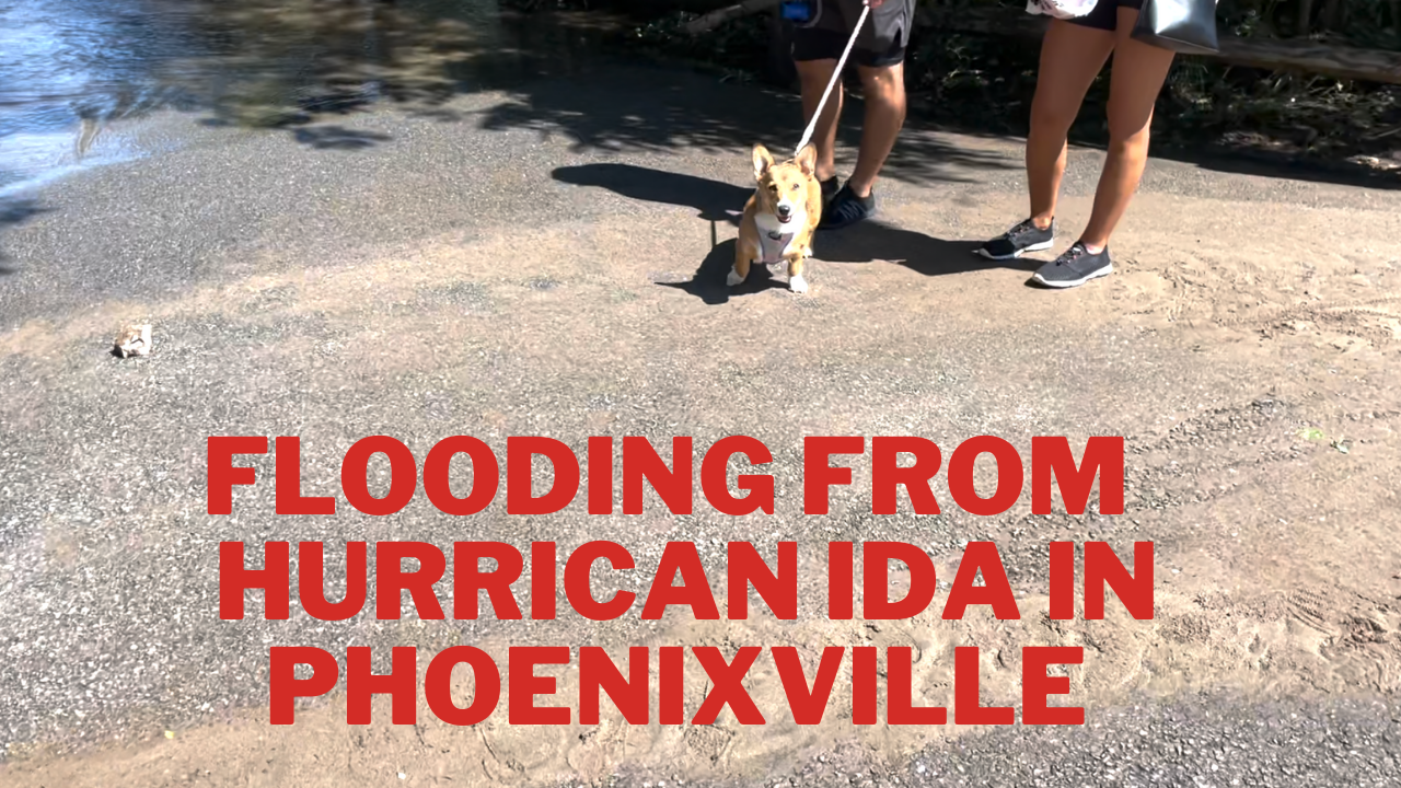 The Remaining Flood water from Hurricane Ida in Downtown Phoenixville